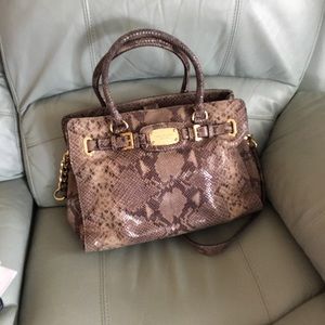 Michael Kors snake skin satchell